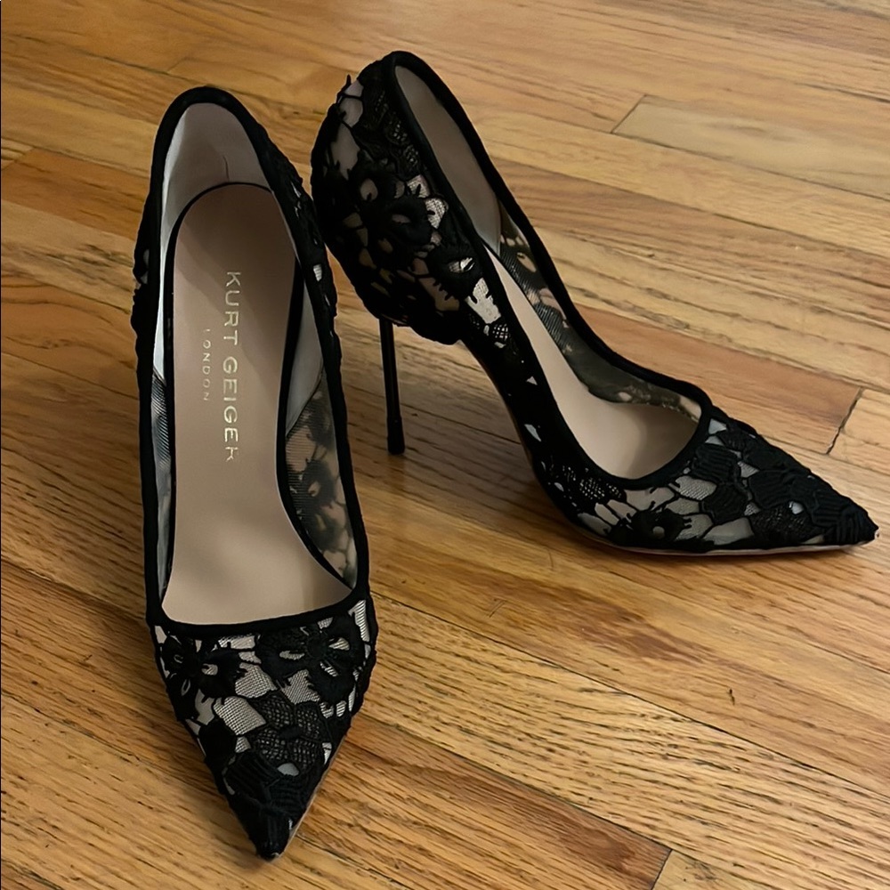 Kurt Geiger Black Lace Women's Heels